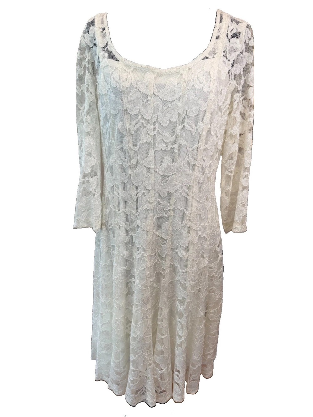 🆕Leslie Fay 2 piece lace overlay slip dress combo NWT size 12 ladies wedding